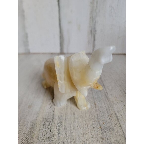 Onyx carved elephant white home‎ decor unique figure safari - Picture 6 of 9